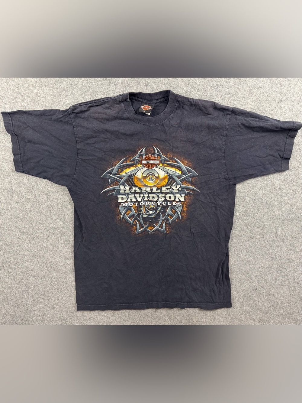 Harley Davidson Tribal Engine T-Shirt Mens XL Black Daytona Bruce Rossmeyer